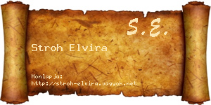 Stroh Elvira névjegykártya